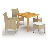 Vidaxl Ensemble De Salle À Manger De Jardin 5 Pcs Beige