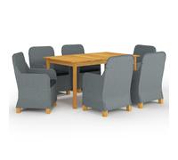 Ensemble de Salle à Manger de Jardin 5 pcs Gris Foncé Mobilier Dîner vidaXL