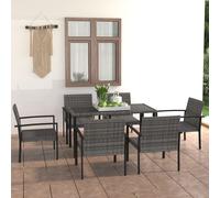 Ensemble de Salle à Manger de Jardin 5 pcs Gris Résine Tressée Terrasse vidaXL