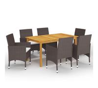 Vidaxl Ensemble De Salle À Manger De Jardin 7 Pcs Gris