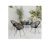 vidaXL Ensemble de jardin 5 pièces noir