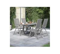 Ensemble de Salle à Manger de Jardin 5 pcs Mobilier à Dîner de Terrasse Table et Chaises de Repas Salon de Jardin Patio Bois d'Acacia Massif