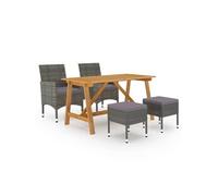 Vidaxl Ensemble De Salle À Manger De Jardin 5 Pcs Gris