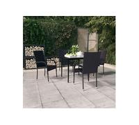 Vidaxl Ensemble De Salle À Manger De Jardin 5 Pcs Noir Noir