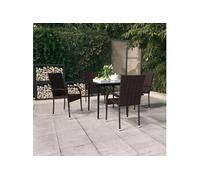 Ensemble de Salle à Manger de Jardin 3 pcs Noir Mobilier Dîner Patio vidaXL