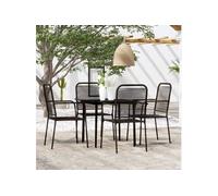 vidaXL Ensemble de jardin 5 pièces noir