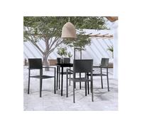 Vidaxl Ensemble De Salle À Manger De Jardin 5 Pcs Noir Noir
