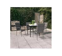 Vidaxl Ensemble De Salle À Manger De Jardin 5 Pcs Gris Et Noir Gris