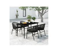 Ensemble de Salle à Manger de Jardin 5 pcs Gris Mobilier Dîner Patio vidaXL