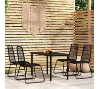 Ensemble de Salle à Manger de Jardin 5 pcs Noir Mobilier Dîner Patio vidaXL