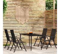 Vidaxl Ensemble De Salle À Manger De Jardin 5 Pcs Noir Noir