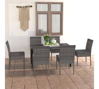 Vidaxl Ensemble De Salle À Manger De Jardin 7 Pcs Résine Tressée Gris