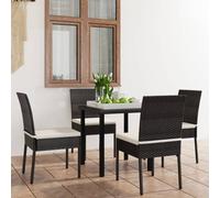 Ensemble de Salle à Manger de Jardin 5 pcs Résine Tressée Noir Patio vidaXL