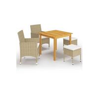 vidaXL Ensemble de jardin 5 pièces Beige
