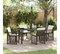 vidaXL Ensemble de Salle à Manger pour Jardin 5 pcs Marron polyrotin, Salon de Jardin et terrasse, Ensemble de Repas extérieur Moderne, mobilier Durable et Minimaliste pour espaces urbains