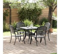 Ensemble De Salle À Manger De Jardin 5 Pièces Vidaxl En Aluminium Coulé Noir