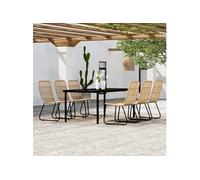 Ensemble de salle à manger de jardin 7 pcs Chêne