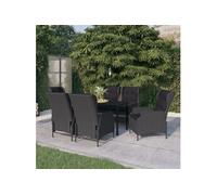 Ensemble de salle à manger de jardin 7 pcs Gris foncé, 124 kg