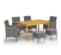 Ensemble de Salle à Manger de Jardin 7 pcs Gris Table et Chaises Patio vidaXL
