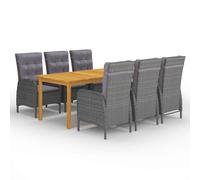 Vidaxl Ensemble De Salle À Manger De Jardin 7 Pcs Noir