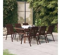 Ensemble de Salle à Manger de Jardin 7 pcs Marron et Noir Mobilier vidaXL