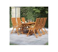 Vidaxl Ensemble De Salle À Manger De Jardin 7 Pcs Bois D'acacia Massif