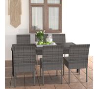 Ensemble de Salle à Manger de Jardin 7 pcs Résine Tressée Gris Terrasse vidaXL