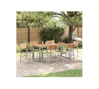 Vidaxl Ensemble De Salle À Manger De Jardin Ensemble De 7 Gris Aluminium