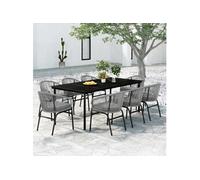Ensemble de Salle à Manger de Jardin 9 pcs Mobilier à Dîner Table et Chaises de Repas Meubles de Terrasse Patio 3099238