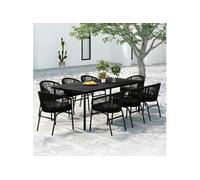 Ensemble de Salle à Manger de Jardin 9 pcs Mobilier à Dîner Table et Chaises de Repas Meubles de Terrasse Patio 3099226