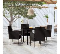 Ensemble de Salle à Manger de Jardin 9 pcs Noir Mobilier Dîner Patio vidaXL