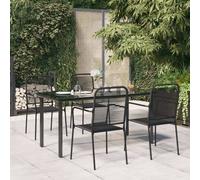 Vidaxl Ensemble À Dîner De Jardin 5 Pcs Noir Corde De Coton Et Acier