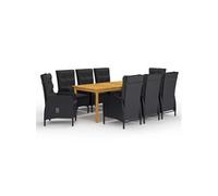 Ensemble de Salle à Manger de Jardin 9 pcs Table et Chaises de Repas de Patio Mobilier à Dîner d'Extérieur Mobilier 3067870