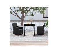 Ensemble de Salle à Manger de Jardin avec Coussins 5 pcs Noir Dîner vidaXL