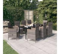 Ensemble de Salle à Manger de Jardin avec Coussins 5 pcs Gris Dîner vidaXL