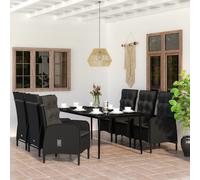 Ensemble de Salle à Manger de Jardin avec Coussins 5 pcs Noir Dîner vidaXL