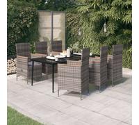 Ensemble de Salle à Manger de Jardin avec Coussins 7 pcs Gris Dîner vidaXL