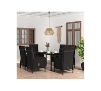 Vidaxl Ensemble De Salle À Manger De Jardin Avec Coussins 7 Pcs Noir