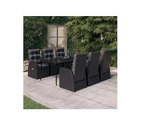 Ensemble de Salle à Manger de Jardin avec Coussins 7 pcs Mobilier à Dîner Table et Chaises de Repas Meubles 3099495
