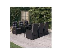 Ensemble de Salle à Manger de Jardin avec Coussins 7 pcs Mobilier à Dîner Table et Chaises de Repas Meubles 3099483