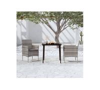 Mobilier de Salle à Manger de Jardin Coussins 3 pcs Beige Noir Dîner vidaXL