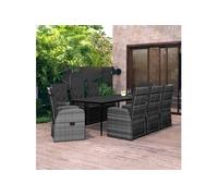 9-delige Tuinset met kussens grijs3099502