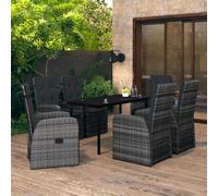 Ensemble de Salle à Manger de Jardin et Coussins 9 pcs Gris Dîner vidaXL