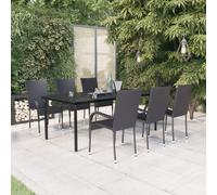 Vidaxl Ensemble De Salle À Manger De Jardin 7 Pcs Gris Et Noir Gris