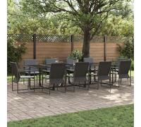 Ensemble De Salle À Manger De Jardin Vidaxl De 13 Pièces Avec Coussins En Acier Et Textilène