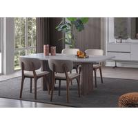 Ensemble de salle à manger design Comprend une table de salle à manger 5pcs et 4x chaises modernes