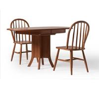 Ensemble de salle à manger en bois Table de salle à manger Chaises 3pcs Marron Coin repas baroque