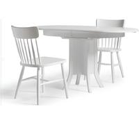 Ensemble de salle à manger en bois Table de salle à manger Chaises 5pcs Blanc Coin repas