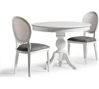Ensemble de salle à manger en bois Table de salle à manger Chaises 5pcs Blanc Coin repas