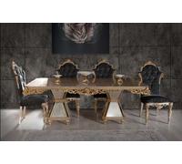 Ensemble de salle à manger français Canapé 4x chaises Garniture de salle à manger Meubles 5pcs Set JVmoebel